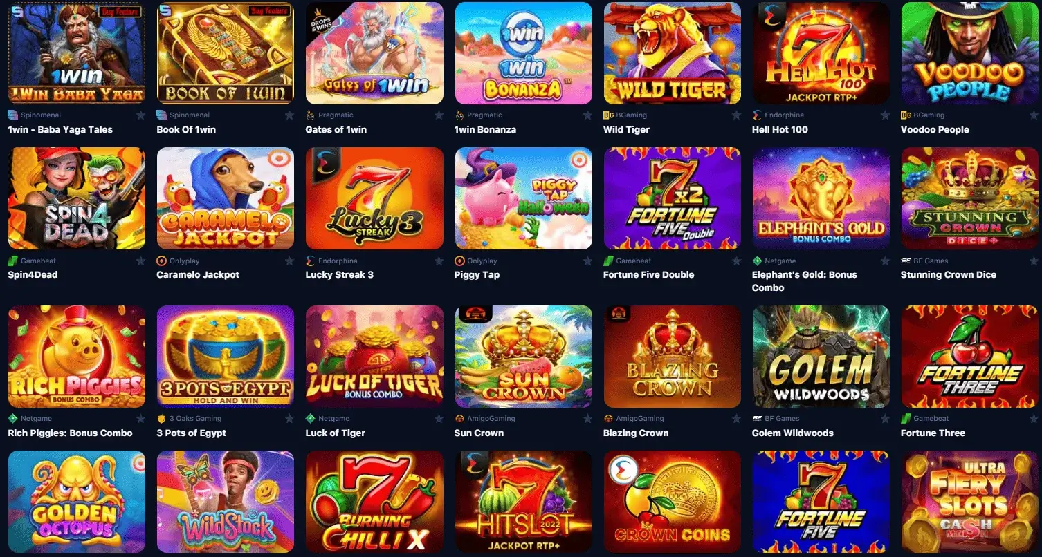 1win casino games